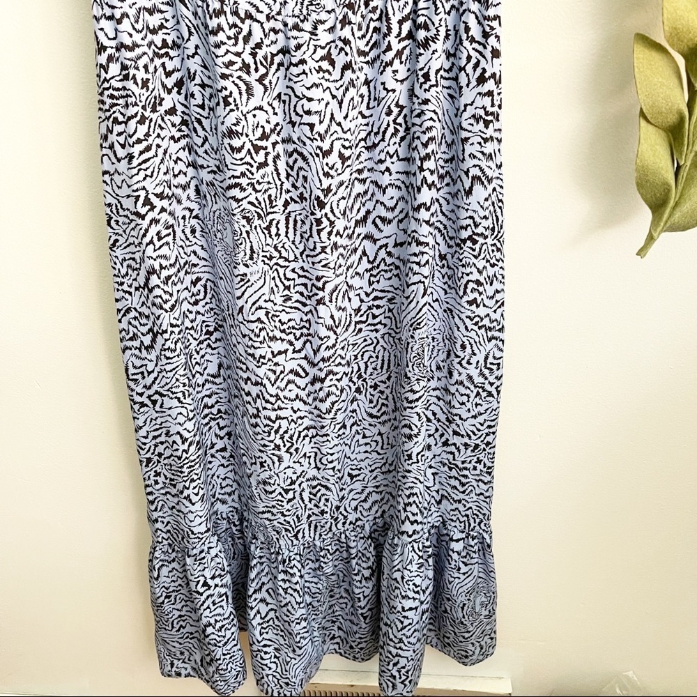 HVN Olympia Blue Silk Tiger Print Midi Dress - Picture 9 of 10